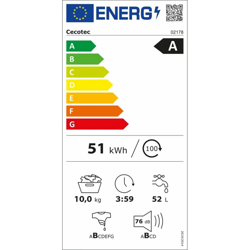 Máquina de lavar Cecotec Bolero Dresscode 10410 Inverter 1400 rpm 10 kg