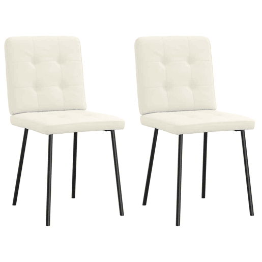 vidaXL Cadeiras de jantar 2 pcs veludo cor creme vidaXL Cadeiras de jantar 2 pcs veludo cor creme