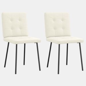 vidaXL Cadeiras de jantar 2 pcs veludo cor creme