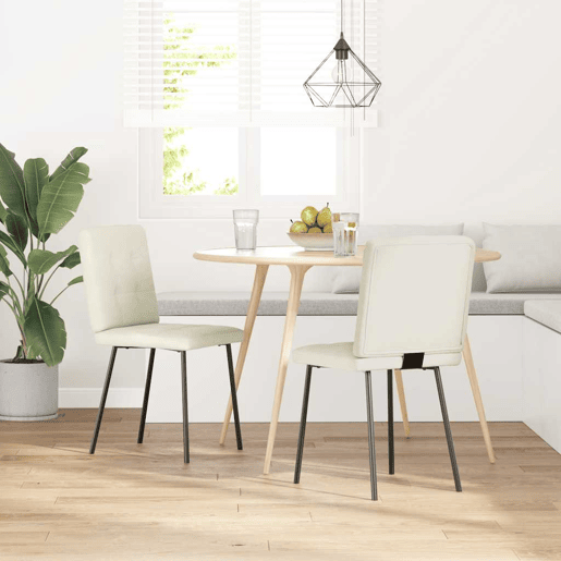 vidaXL Cadeiras de jantar 2 pcs veludo cor creme vidaXL Cadeiras de jantar 2 pcs veludo cor creme