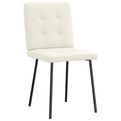 vidaXL Cadeiras de jantar 2 pcs veludo cor creme vidaXL Cadeiras de jantar 2 pcs veludo cor creme
