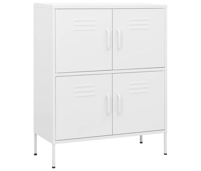 Vidaxl armario de almacenamiento acero blanco 80x35x101,5 cm