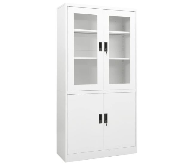 Vidaxl armario de oficina de acero blanco 90x40x180 cm