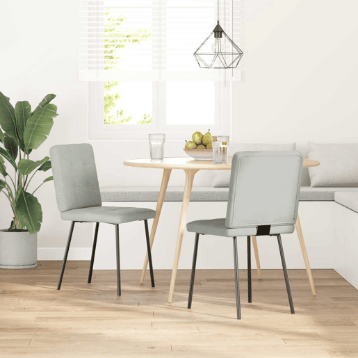 vidaXL Cadeiras de jantar 2 pcs veludo cinzento-claro vidaXL Cadeiras de jantar 2 pcs veludo cinzento-claro
