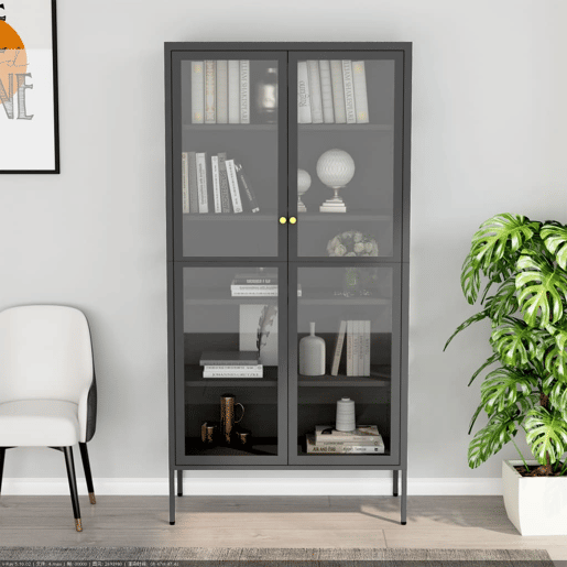 vidaXL Vitrine 90x40x180 cm vidro temperado e aço antracite vidaXL Vitrine 90x40x180 cm vidro temperado e aço antracite