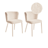 Conjunto de 2 cadeiras de jantar MINA II Bouclé Creme claro