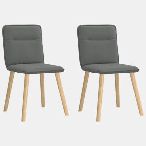 vidaXL Cadeiras de jantar 2 pcs tecido cinzento-escuro