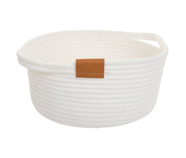 Cesto de algodón en blanco d37x15