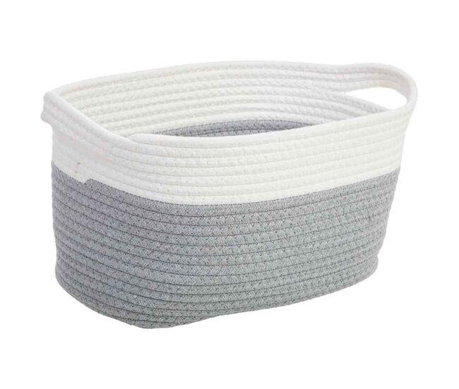 Cesto trenzado de cuerda de algodón 33x24x20
