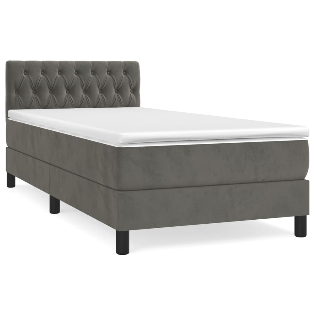 Cama box spring 100x200 Gris Oscuro