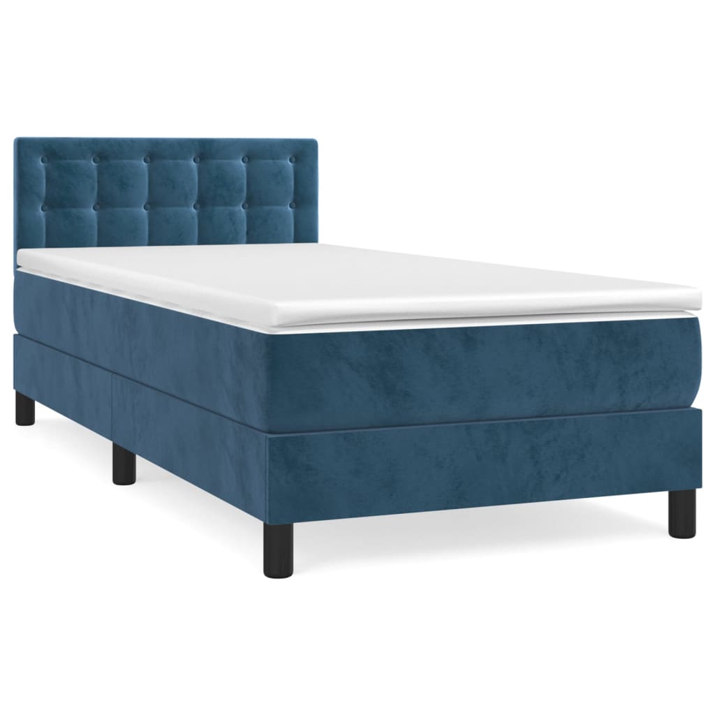 Cama box spring 100x200 Azul