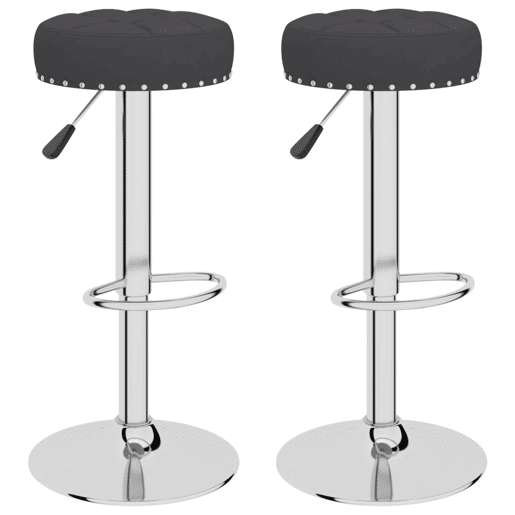 vidaXL Bancos de bar 2 pcs tecido preto vidaXL Bancos de bar 2 pcs tecido preto