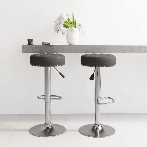 vidaXL Bancos de bar 2 pcs tecido preto vidaXL Bancos de bar 2 pcs tecido preto