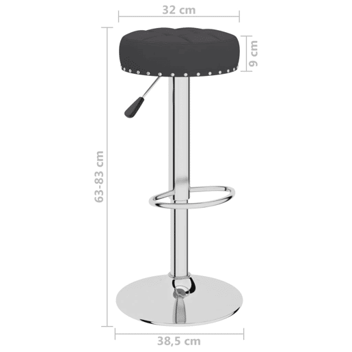 vidaXL Bancos de bar 2 pcs tecido preto vidaXL Bancos de bar 2 pcs tecido preto