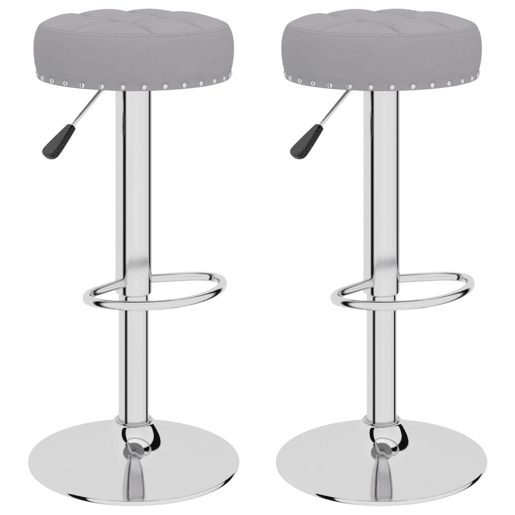 vidaXL Bancos de bar 2 pcs tecido cinzento