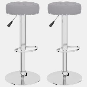 vidaXL Bancos de bar 2 pcs tecido cinzento