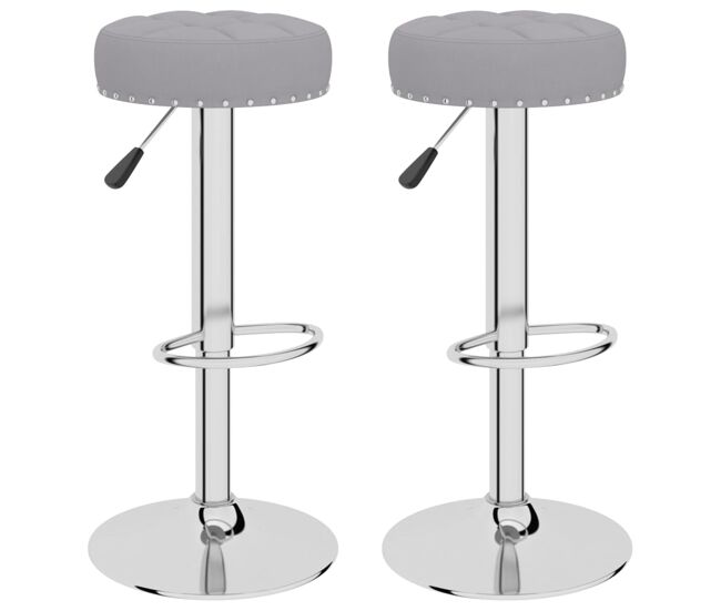 Vidaxl taburetes de cocina 2 unidades tela gris