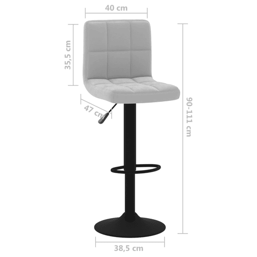 vidaXL Banco de bar veludo cinzento-claro