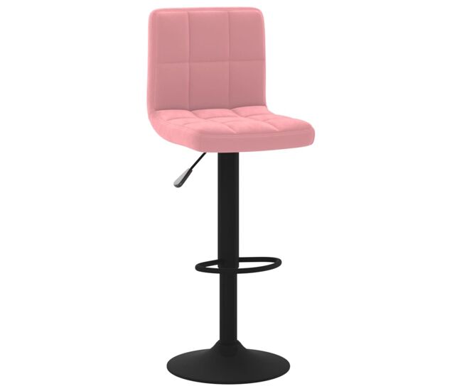Vidaxl taburete de cocina de terciopelo rosa