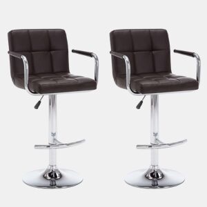 vidaXL Bancos de bar 2 pcs couro artificial castanho