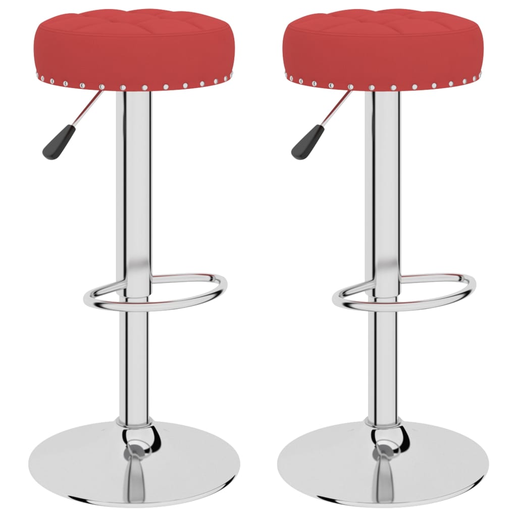 Vidaxl taburetes de cocina 2 unidades tela rojo tinto