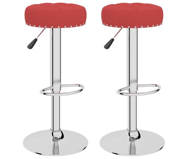 Vidaxl taburetes de cocina 2 unidades tela rojo tinto