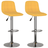 vidaXL Bancos de bar 2 pcs tecido amarelo