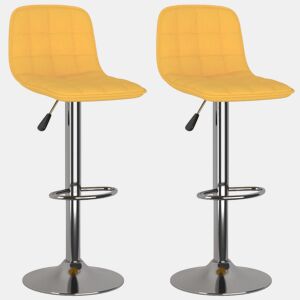 vidaXL Bancos de bar 2 pcs tecido amarelo