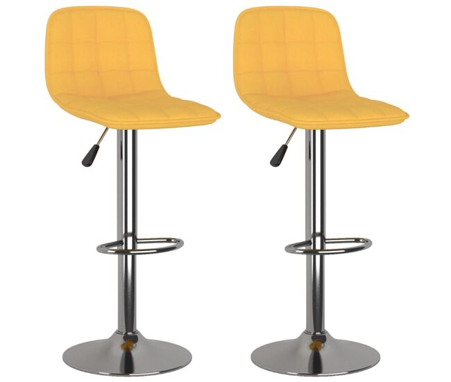 Vidaxl taburetes de cocina 2 unidades tela amarillo