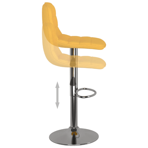vidaXL Bancos de bar 2 pcs tecido amarelo vidaXL Bancos de bar 2 pcs tecido amarelo