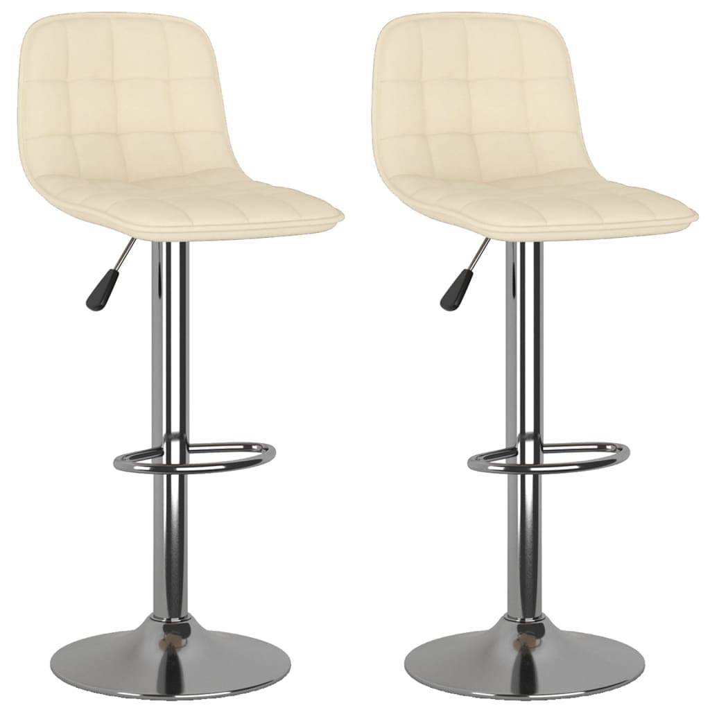Vidaxl taburetes de cocina 2 unidades tela crema
