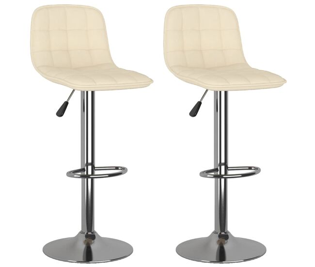 Vidaxl taburetes de cocina 2 unidades tela crema