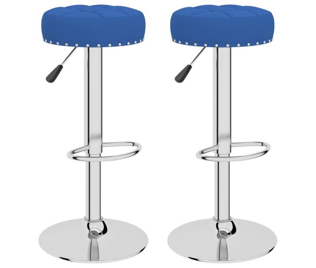 Vidaxl taburetes de cocina 2 unidades tela azul