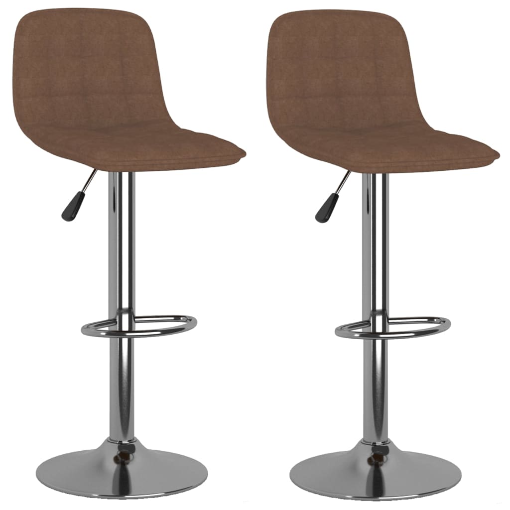 Vidaxl taburetes de cocina 2 unidades tela marrón