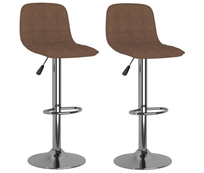 Vidaxl taburetes de cocina 2 unidades tela marrón