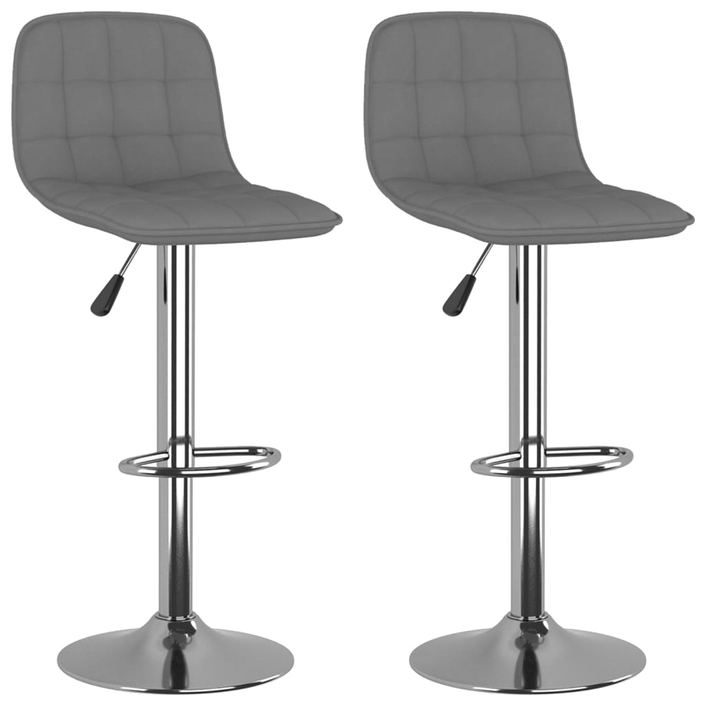 Vidaxl taburetes de cocina 2 unidades tela gris claro