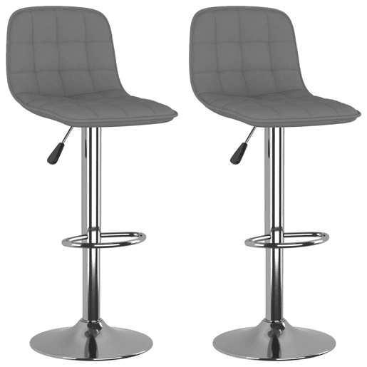 vidaXL Bancos de bar 2 pcs tecido cinzento-claro vidaXL Bancos de bar 2 pcs tecido cinzento-claro