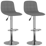 vidaXL Bancos de bar 2 pcs tecido cinzento-claro