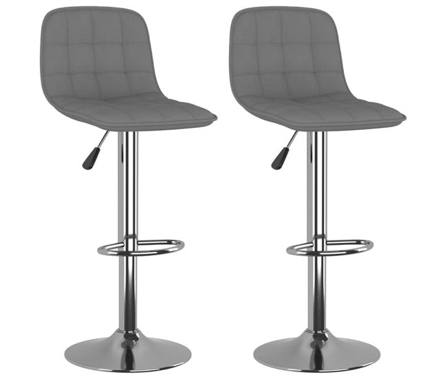 Vidaxl taburetes de cocina 2 unidades tela gris claro
