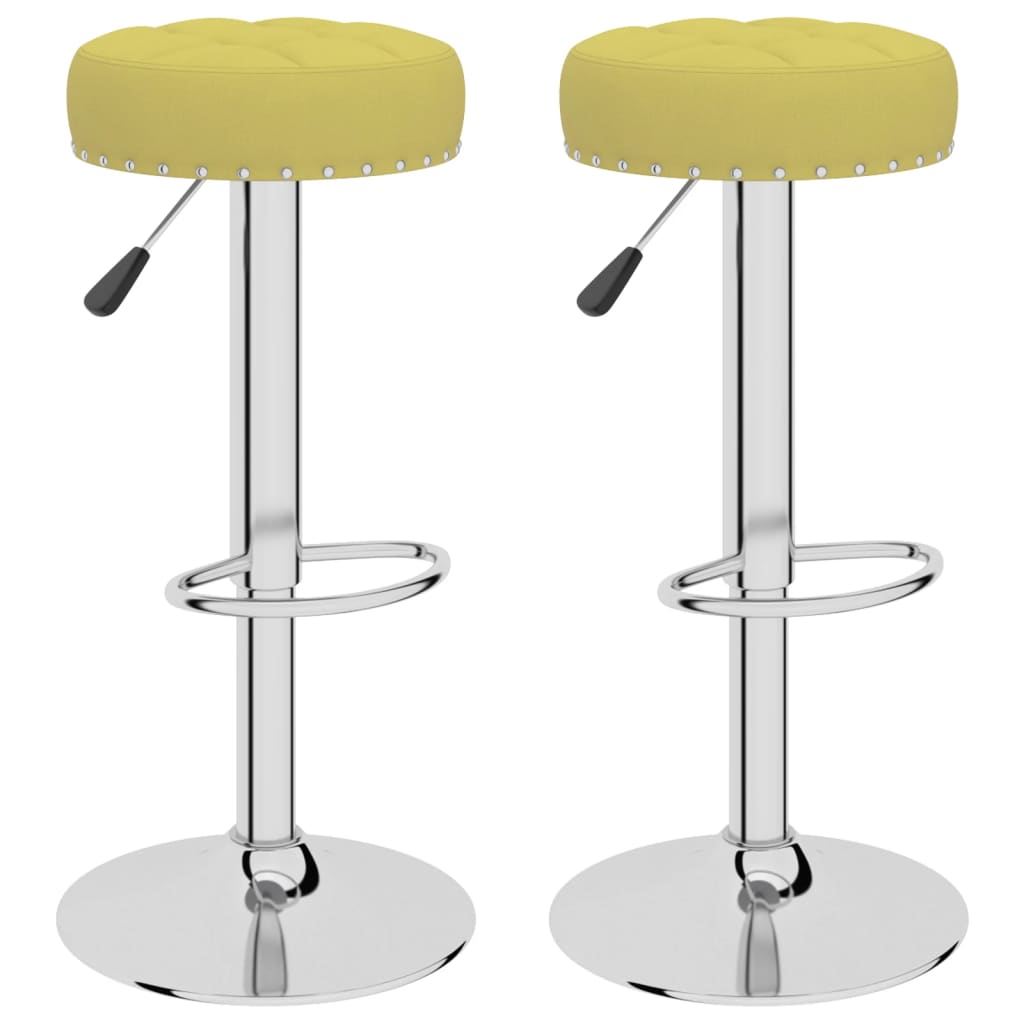 Vidaxl taburetes de cocina 2 unidades de tela verde