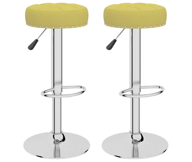 Vidaxl taburetes de cocina 2 unidades de tela verde