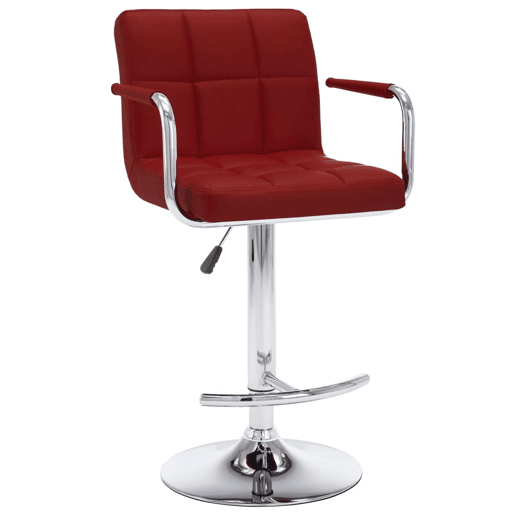vidaXL Bancos de bar 2 pcs couro artificial vermelho tinto