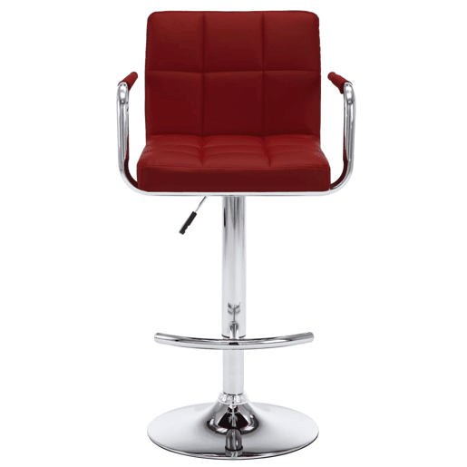 vidaXL Bancos de bar 2 pcs couro artificial vermelho tinto