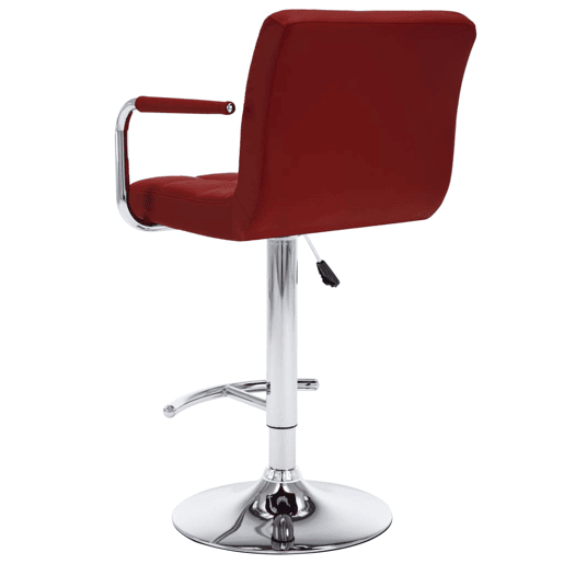 vidaXL Bancos de bar 2 pcs couro artificial vermelho tinto