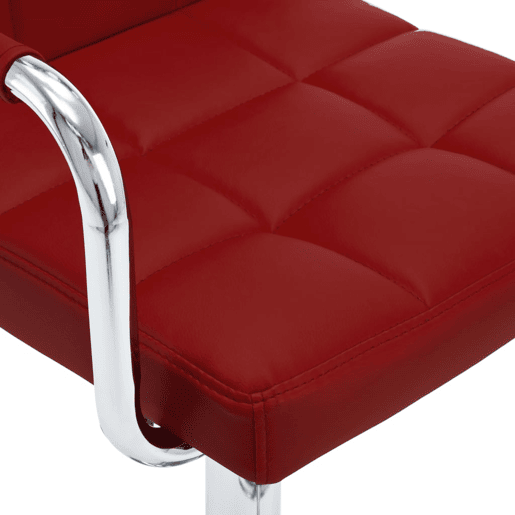 vidaXL Bancos de bar 2 pcs couro artificial vermelho tinto