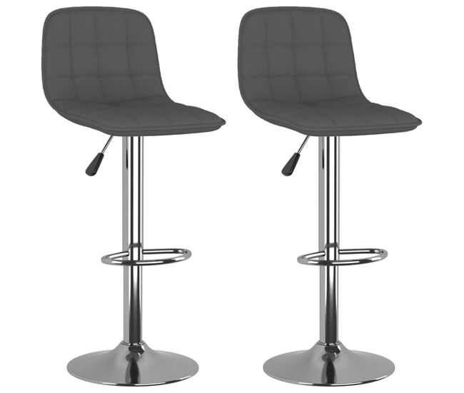 Vidaxl taburetes de cocina 2 unidades tela gris oscuro