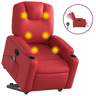 vidaXL Poltrona reclinável elevatória elétrica couro artif. vermelho