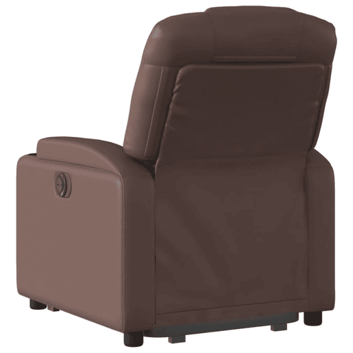 vidaXL Poltrona reclinável elevatória couro artificial castanho