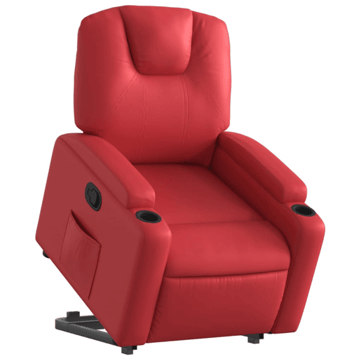 vidaXL Poltrona reclinável elevatória couro artificial vermelho vidaXL Poltrona reclinável elevatória couro artificial vermelho