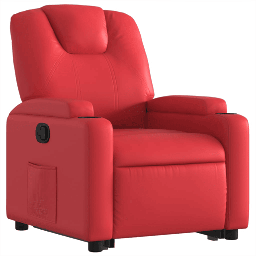 vidaXL Poltrona reclinável elevatória couro artificial vermelho vidaXL Poltrona reclinável elevatória couro artificial vermelho